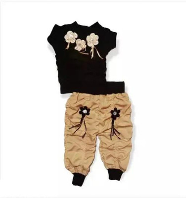 Ranio Creation Baby Girls Casual Top Shorts(black)