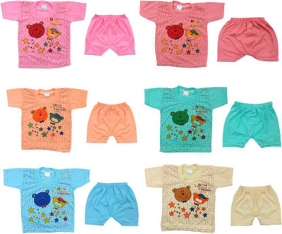 SHINING4 Baby Boys & Baby Girls Casual T-shirt Shorts(multicolour)
