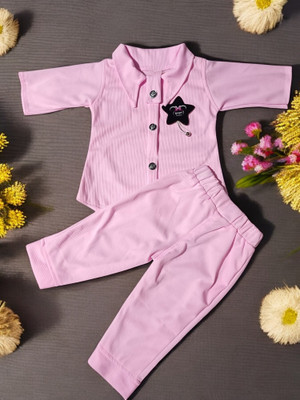 KHUKU ENTERPRISE Baby Girls Casual Top Pant(PINK)