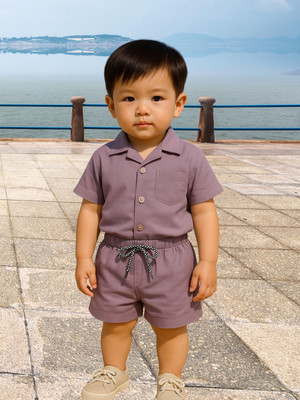 FASHION GRAB Kids Nightwear Boys Printed Cotton(Purple Pack of 1)