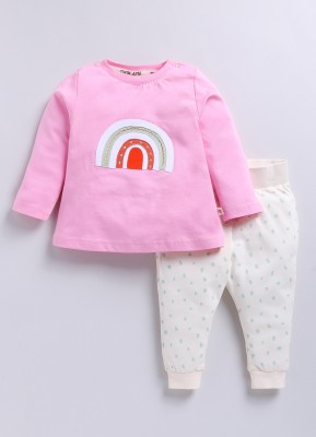 Mumbl Jumbl Baby Girls Casual Sweatshirt Pant(PINK)