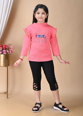 AsSahanaraDresses Girls Party(Festive) T-shirt Pant(PINK)