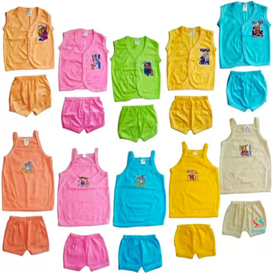 Fassify Baby Boys & Baby Girls Motu Patlu Casual T-shirt Vest, Dress, Shorts(Multicolor)