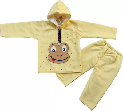 SHINING4 Baby Boys & Baby Girls Party(Festive) T-shirt Pyjama(CREAM)