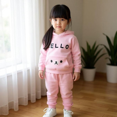Mayneisha Baby Boys & Baby Girls Casual Sweatshirt Track Pants(Pink)