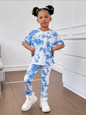 Pink Angel Boys & Girls Pluto Casual T-shirt Track Pants(Royal Blue)