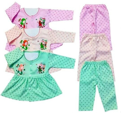 Shyamcollections Baby Girls Casual Top Pyjama(Multicolor)