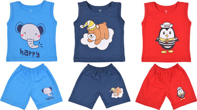 Kwitchy Baby Boys Casual Vest Shorts(Blue, Nevy Blue, Red)