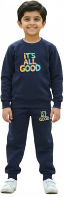 Kelvin Drip Boys Casual Sweatshirt Track Pants(Blue)
