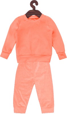 ICABLE Baby Boys & Baby Girls Casual Sweatshirt Track Pants(Orange)