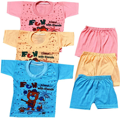 SHINING4 Baby Boys & Baby Girls Casual T-shirt Shorts(BLUE)