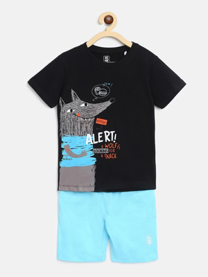 BAUS Boys Casual T-shirt Shorts(Black)