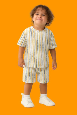 Kryvyn Boys & Girls Casual T-shirt Shorts(yellow/grey)