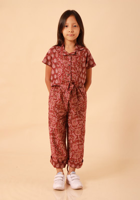 Sangria Girls Party(Festive) Top Trouser(Rust)