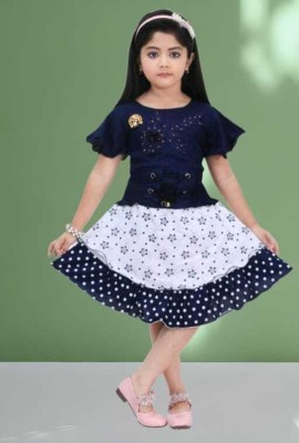 AL BAYDAR FASHION Baby Girls Casual Top Skirt(BLUE)