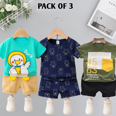 SRP COLLECTION Baby Boys & Baby Girls Casual T-shirt Shorts(BLUE,GREEN,NAVY BLUE)