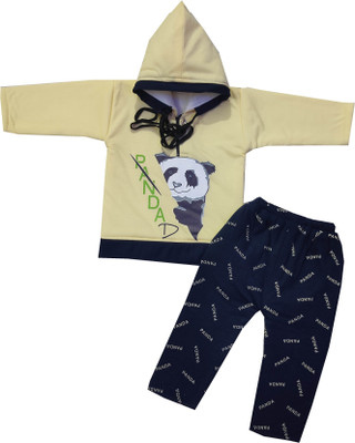 Shreesai Baby Boys & Baby Girls Casual T-shirt Pyjama(cream)