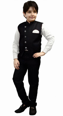 Vora Baby Boys & Baby Girls Party(Festive) Top Trouser(White)