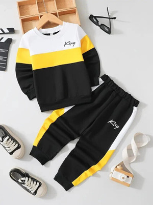 I M G FASHION Baby Boys & Baby Girls Casual T-shirt Pant(Yellow)