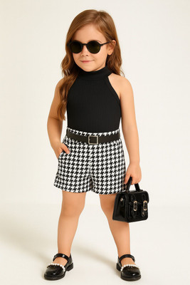 HouseOfCommon Baby Girls Party(Festive) Top Shorts(Black)