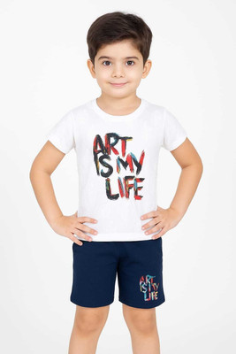 Aqsa Fashion Boys Party(Festive) T-shirt Shorts(Orange)