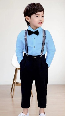 Bleckz Someck Boys Casual Shirt Pant(Blue)
