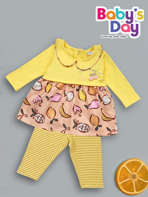 BABY'S DAY Baby Girls Casual Top Legging(Lemon)