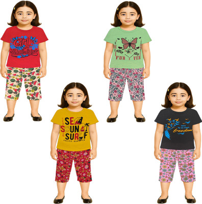 NK TRENDZ Girls Casual Pyjama Pyjama(RD-PIS-YW-BK)