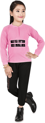 MRM FASHION Girls Party(Festive) Top Pant(PINK)