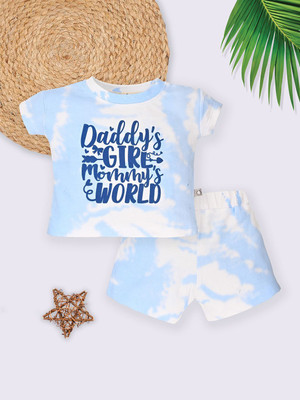 YK X Tinyo Boys & Girls Casual T-shirt Shorts(Blue)