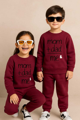 KicoCart Baby Boys & Baby Girls Casual T-shirt Pyjama(Maroon)