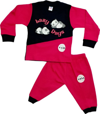 kids queen Baby Boys Casual T-shirt Sleepsuit, Bodysuit, Shirt(pink)