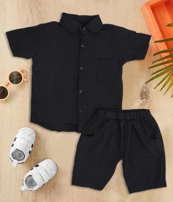 ZIKIGO Baby Boys & Baby Girls Casual Shirt Shorts(Black)