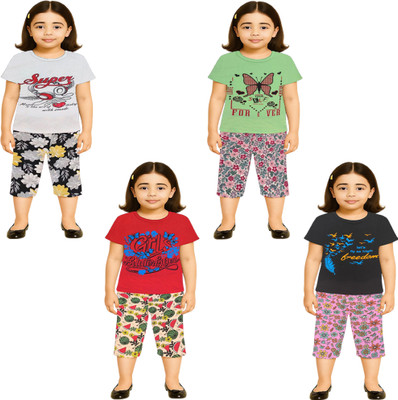 NK TRENDZ Girls Casual Pyjama Pyjama(WH-PIS-RD-BK)