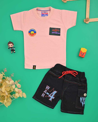SKRAFATGARMENTS Baby Boys Party(Festive) T-shirt Pant(Orange)