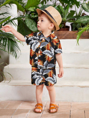 PalStyles Baby Boys & Baby Girls Casual Shirt Shorts(Black)