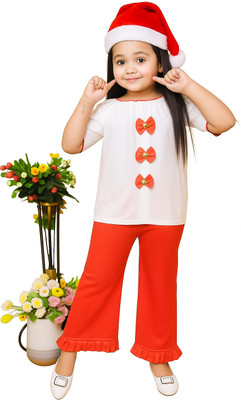 gjydgf Girls Angry Birds Casual Top Pant(Red & White)