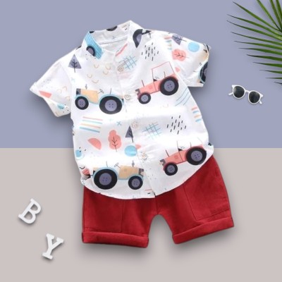 FashionFlicks Baby Boys Party(Festive) Shirt Shorts(TAILOR_WHITE)