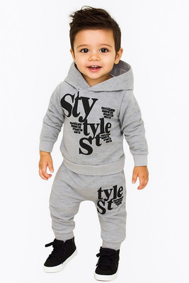 ARY Baby Boys & Baby Girls Casual Sweatshirt Track Pants(Grey)