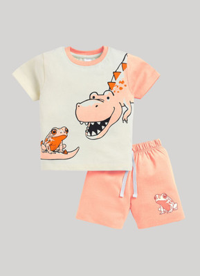 SmartRAHO Baby Boys Casual T-shirt Shorts(PEACH)