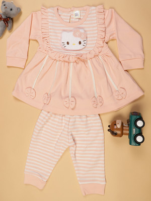 V-MART Baby Girls Casual Dress Legging(Pink)