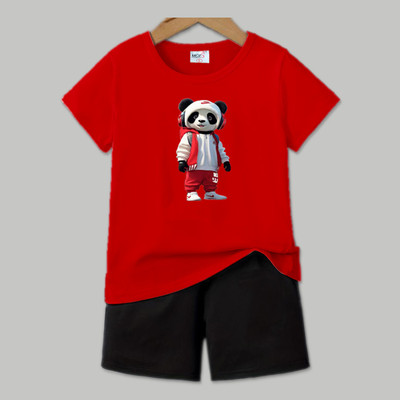 MGRS Baby Boys & Baby Girls Casual T-shirt Shorts(RED)