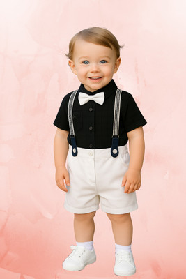 Jhrey creation Boys Party(Festive) Shirt Shorts(BLACK)