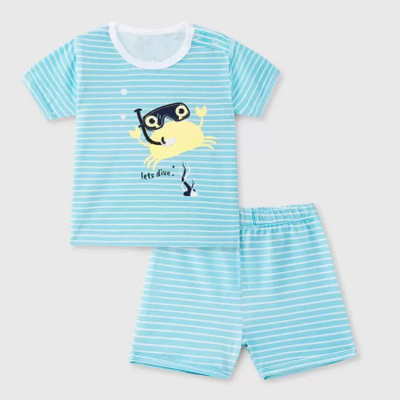 FASHION GRAB Baby Boys & Baby Girls Casual T-shirt Shorts(BLUE)