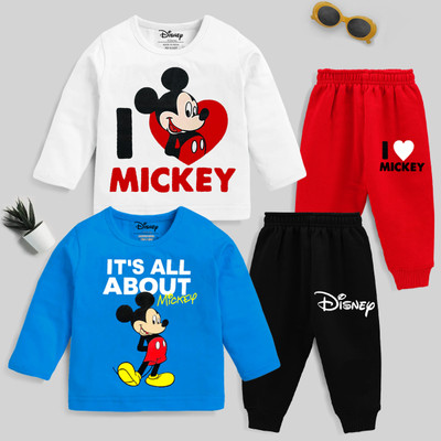 DISNEY BY MISS & CHIEF Baby Boys Casual T-shirt Track Pants(Multicolor 3)