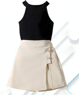 MENVVY FAB Baby Girls Party(Festive) Top Shorts(BLACK)