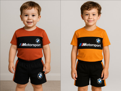 PROWEARS Baby Boys & Baby Girls Casual T-shirt Shorts(RED)