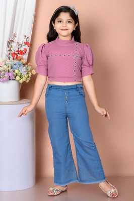 alvion Girls Party(Festive) Top Pant(PINK, blue)