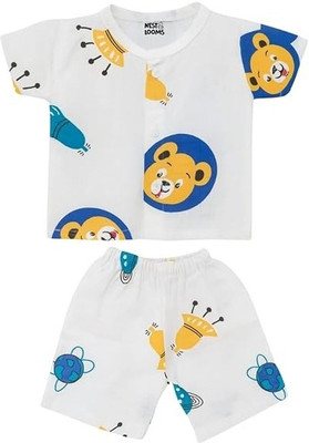 Nestlooms Baby Boys & Baby Girls Casual Shirt Shorts(Space bear)