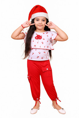 dfdf Girls Angry Birds Casual Top Pant(Red)